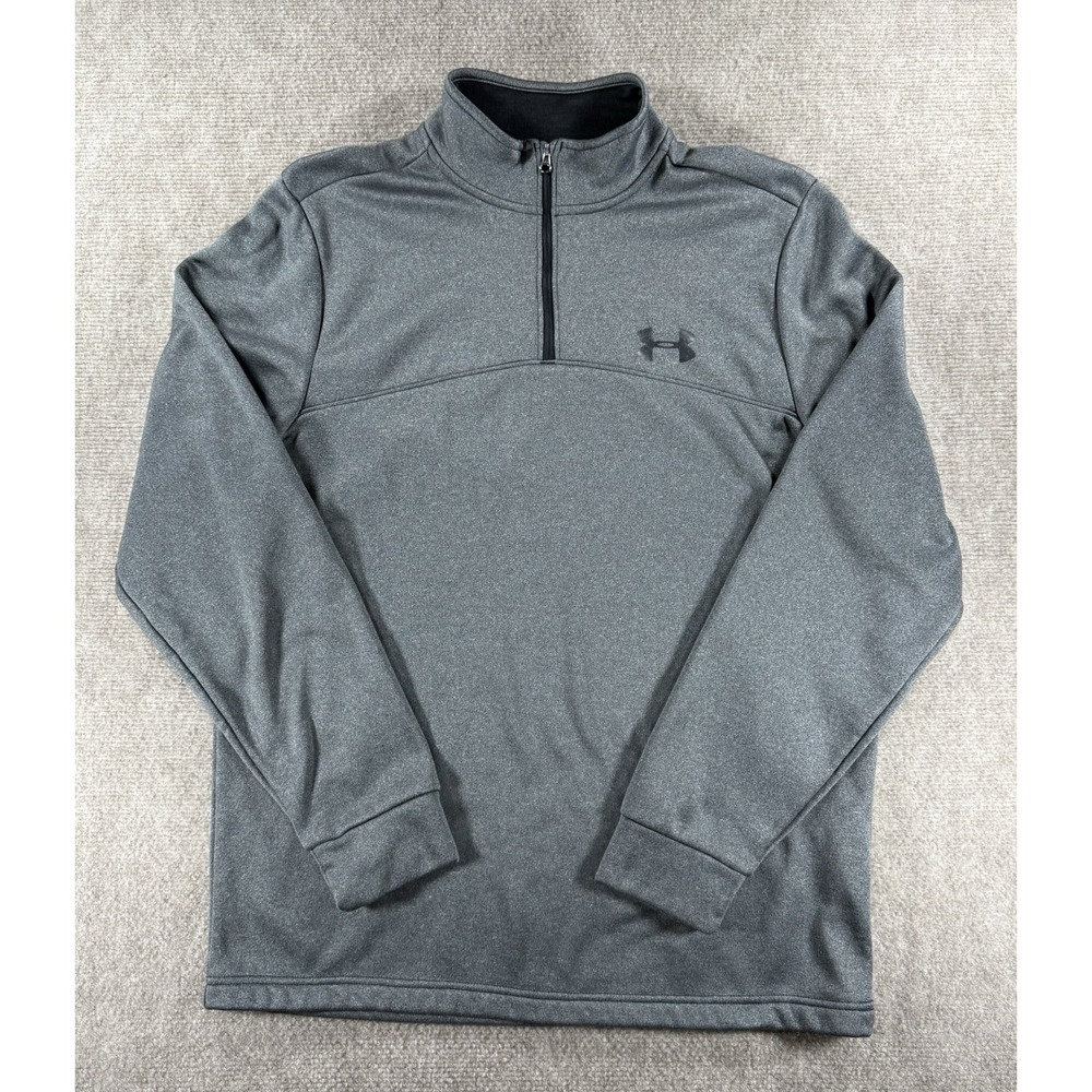Under Armour ColdGear Men's Medium Gray 1/4‎ Zip Pullover Fleece Lined Loose Fit